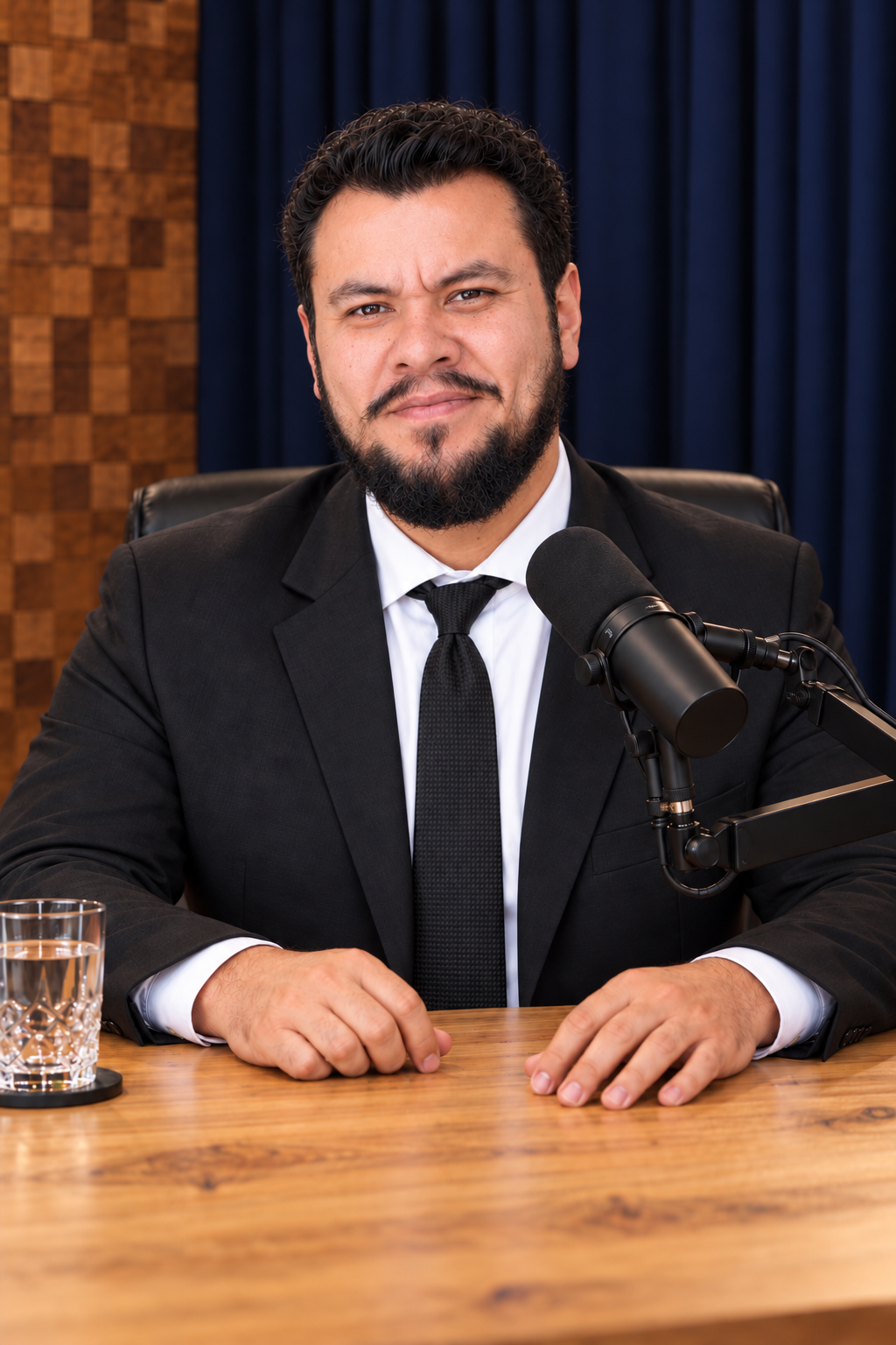 Ritratto di Kin Levi in uno studio di podcast