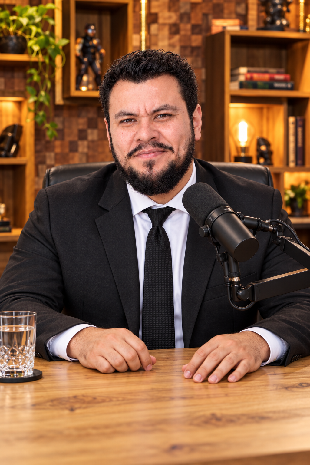 Ritratto di Kin Levi in uno studio di podcast