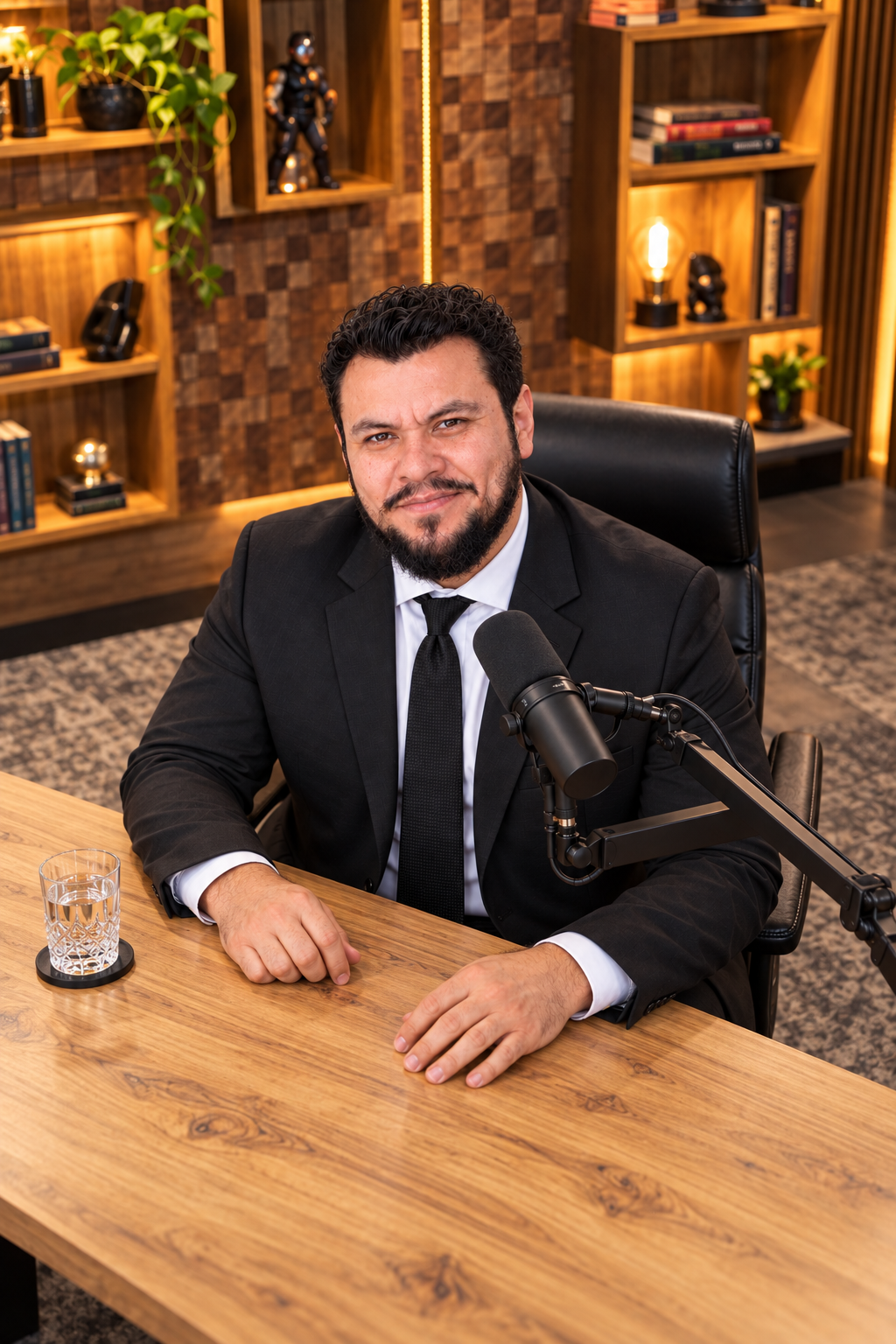 Ritratto di Kin Levi in uno studio di podcast